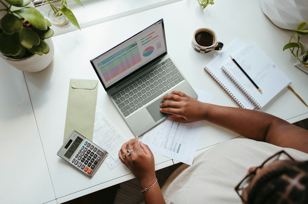 person using mortgage calculator