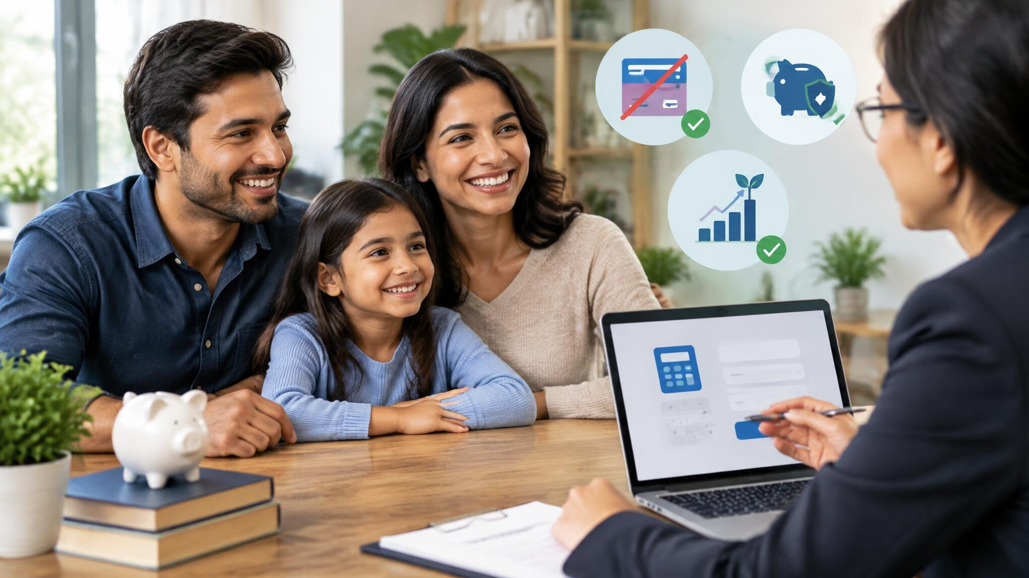 happy family after debt